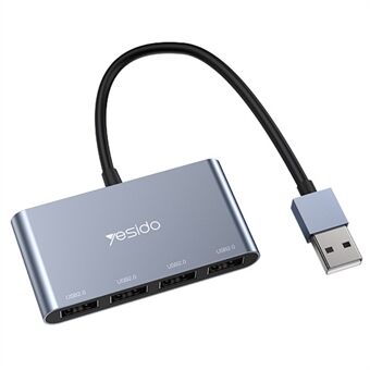 YESIDO HB12 0,15 m 4-ports USB 2.0 Hub USB-adapterdokkingstasjon for dataoverføring og strømlading
