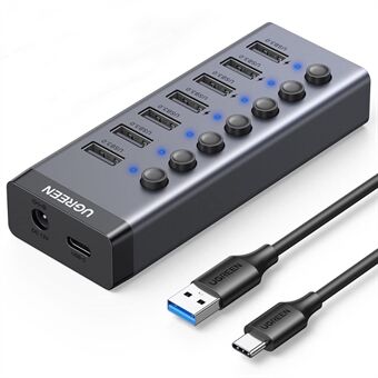 UGREEN CM481 USB 3.0 splitter dokkingstasjon 7-ports USB-hubadapter med skjøtekabel (CN-plugg)
