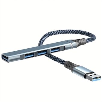 4-i-1 USB til USB2.0x3 + USB3.0 USB Hub Aluminiumslegering bærbar datamaskinadapter