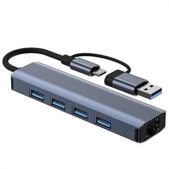 2208 USB3.0 / USB C Hub-dokkingstasjon med 4 USB 3.0-porter USB C Hub Multiport Adapter