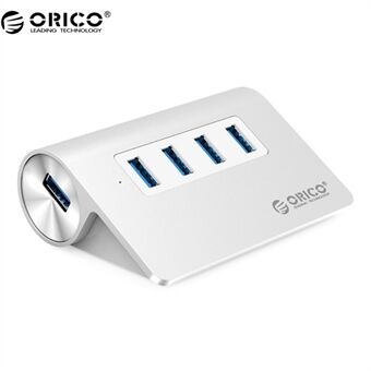 ORICO Multiple protections Plug and Play Aluminum Alloy 4 Ports USB 3.0 Hub (M3H4) - Silver Color
