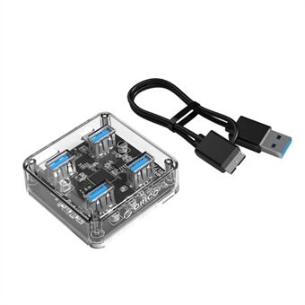 ORICO Mini 4-Port USB3.0 Hub with Micro USB Port Support Offline Power, Cable Length: 30cm (MH4U)