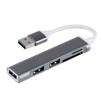 USB 3.0 5-i-1 Hub Splitter 3 x USB3.0 5Gbps høyhastighetsoverføring TF SD-kortleseradapter