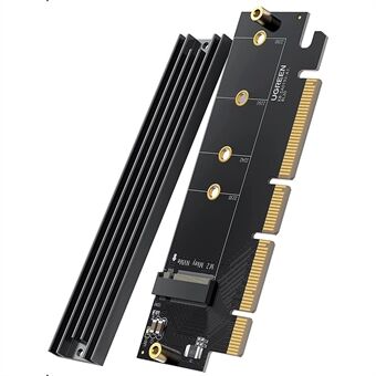 UGREEN 30715 NVMe PCIe Adapter PCle Gen4 x16 til M.2 utvidelseskort M.2 SSD til PCIe 4.0 X16 / X8 / X4-kort med varmeavleder M.2 PCIe-konverter kompatibel med Thunderbolt 3