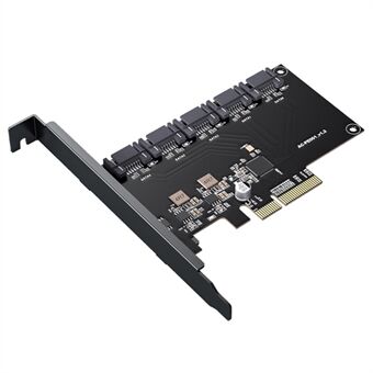 ACASIS AC-PE001 5-porter SATA 6Gbps til PCI Express-kontrollerkort PCI-e til SATA III-adapter / omformer Pcie Riser-utvidelsesadapterkort for PC