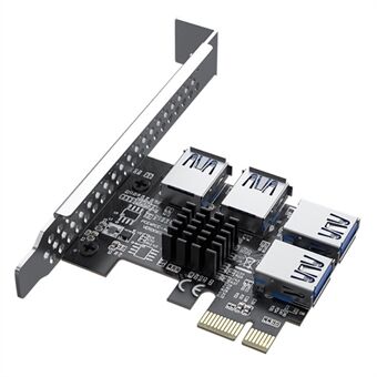 ACASIS PE031 PCI-e 1 til 4 PCI-express Riser Card PCI-E 1X til eksternt 4 PCI-e USB 3.0 Adapter Multiplikator utvidelseskort
