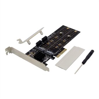 PCI-E SATA 6G RAID-utvidelseskort NGFF Service Storage Adapter med Marvell 88SE9230-prosessor