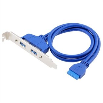 2 Port USB3.0 Hub 20Pin Header to Female F/2AF PCI Adapter Rear Panel Cable Extension PC Motherboard Parts (0.5m)