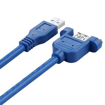 5m USB 3.0 hann til hunn forlengelseskabel Panelmontert skruelåskontaktadapter med skruer