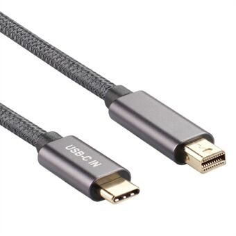 4K 60Hz USB C til Mini DisplayPort-kabelomformer Gullbelagt flettet kabel for MacBook 12/ Samsung Galaxy S8 S9 S10 Note 10 (2m)