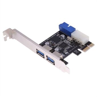 USB 3.0 PCI-E utvidelseskort 2 porter USB3.0 Hub Intern 20-pinners USB 3 til PCIE PCI Express Adapterkort