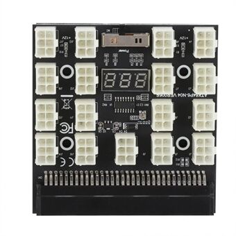PCI-E 12V 64-pinners til 17x6-pinners Power Server Board Adapter Breakout Board med LED-skjerm for HP 1200W 750W PSU Server
