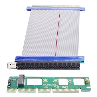 EP-075 + SA-001 NGFF M-nøkkel NVME AHCI SSD til PCI-E 3.0 X16 vertikal adapter med PCI-E 16X skjøtekabel