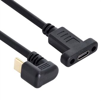UC-049-OS 0,3 m USB-C-kabel 180-graders albue Type-C hann til Type-C hunnforlengelse Datakabelstøtte 10 Gbps overføring