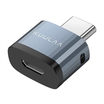 KUULAA KL-HUB03 Type C til Micro USB OTG Adapter Aluminium USB C-kontakt med anti-tapt snorhull