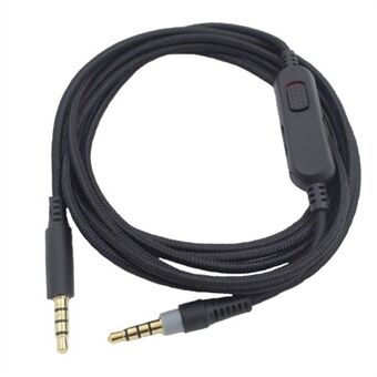 2m Aux Wire 3,5 mm Jack Aux-kabel 3,5 mm Hanne til Hanne Gaming Headset Audio Connection Line for HyperX Cloud Mix Alpha Hodetelefoner - Svart