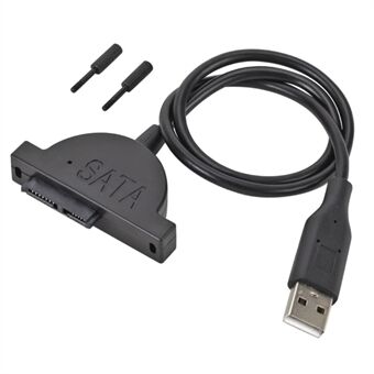 S-031 USB 2.0 optisk stasjonsdatakabel USB til SATA 6+7-pins Slimline Notebook-kabel for optisk diskstasjon