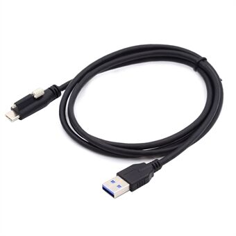 UC-045-3.0M 3M USB-A 3.0 Hann til Type-C 3.1 Enkelskrue låsekabel Dataledning for kamera (uten brikke, M2-skrue)