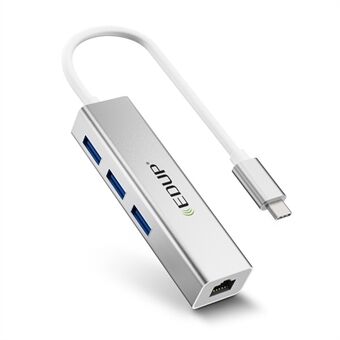 EDUP EP-9801 Type-C USB3.0 3-porter Hub 1000Mbps RJ45 Gigabit Ethernet-adapter for bærbar datamaskin