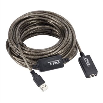 480 Mbps dataoverføringsledning 15 m hann-til-hunn USB 2.0-forlengelseskabel Active Repeater-kabel USB-adapterledning