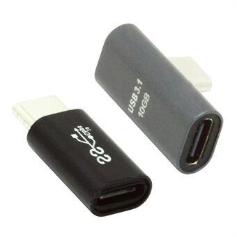 UC-103 2 stk / Sett albue USB-C hann til hunn + rett USB-C hann til hunn dataoverføringsadapter