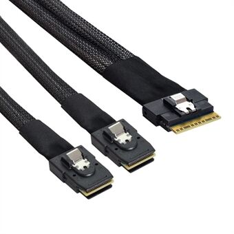 SF-029-0.5M 0.5m PCI-E Ultraport Slimline SAS Slim 4.0 SFF-8654 8i 74pin til Dual SFF-8087 Mini SAS-kabel