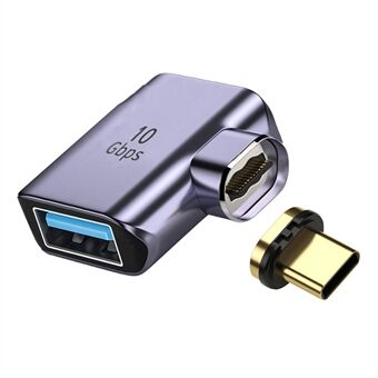 UC-028-AF Magnetisk USB-C hann til USB-A hunnalbueadapter 10 Gbps dataoverføringskonverter