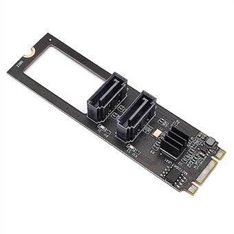 SA-042 NGFF NØKKEL B+M PCI Express til SATA 3.0 22*80MM 6Gbps Dual Ports Adapter Converter Hard Drive Extension Card JMB582 2280