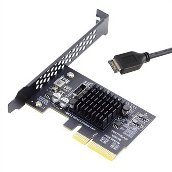 UC-104-EF USB 3.2 Gen2 Type-E 20 Gbps frontpanelkontakt til PCI-E 4X Express-kortadapter for stasjonært hovedkort (ASM3242-brikkesett)