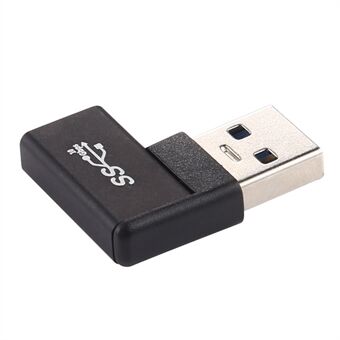 90 Degree Right Angle Type C Female to USB 3.0 Male 10Gbps Data Adapter for Laptop Desktop PC