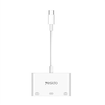 YESIDO GS17 Type-C to USB Converter with PD Fast Charging Port USB 3.0 OTG Adapter for U-Disk Mouse Keyboard