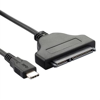 USB-C til 22-pins SATA Adapter Converter Høyhastighets dataoverføringskabel for 2,5 tommers HDD SSD - Svart