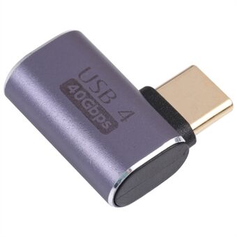 Elbow Type-C Male to Type-C Female USB4.0 Aluminum Alloy 40Gbps Data Transfer Charging Adapter