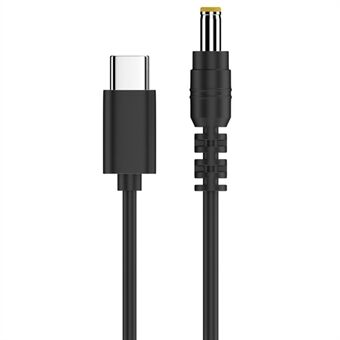 20V USB-C til DC 5,5x2,5 mm strømadapterkabel PD 65W ladeledning PVC Shell Type-C forlengelsesladekabel
