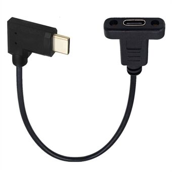 UC-049-RI 30 cm 90-graders USB Type C-forlengelseskabel venstre og høyrevinklet USB-C USB 3.1 Type C hann-til-hun-forlengerledning for bærbar PC, nettbrett, mobiltelefon