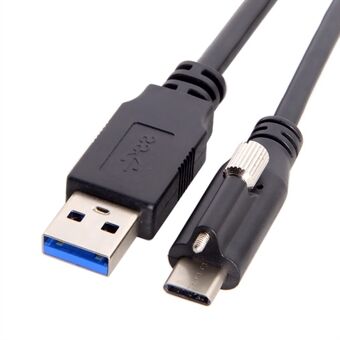 UC-045 8m USB3.0 A hann til Type-C hann datakabel Skruelåsing USB-C kabelmonteringsadapter med repeaterbrikkesett for industriell kameraopptaker / bærbar PC / disk