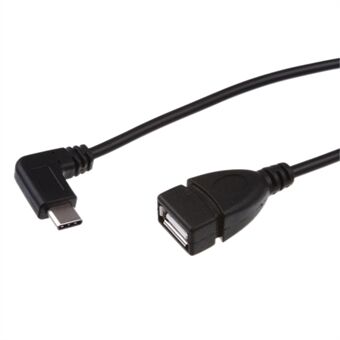 90 grader rettvinklet USB Type-C hann til USB 2.0 hunn OTG datakabel telefon adapterledning til bærbar PC