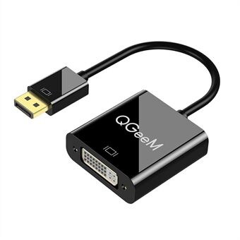 QGEEM QG-HD24 Displayport Hann til DVI Hunn Adapter Kabel DP til DVI Converter for HD TV / Skjerm / Projektor / Bærbare datamaskiner / PC