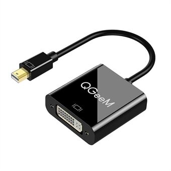 QGEEM QG-HD27 Mini DP til DVI-adapterkabel Mini DisplayPort hann- til DVI-hunn-omformer Kompatibel med MacBook Thunderbolt Port Monitorprojektor