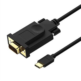 QGEEM UA17 1,8 m USB-C hann til VGA hann 1080P HD-videoadapterkabel
