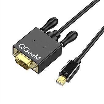 QGEEM QG-HD29 Mini DisplayPort til VGA Adapter Mini DP hann til VGA hannkonverter Kompatibel med datamaskiner HDTV Skjermer Projektorer 1,8 m