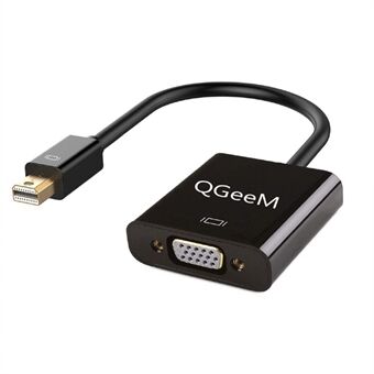 QGEEM QG-HD17 Mini DP til VGA Adapter Mini Displayport Hann til VGA Hun Gullbelagt konverter Kompatibel med MacBook Air / Pro/ Surface Pro/ Skjermer