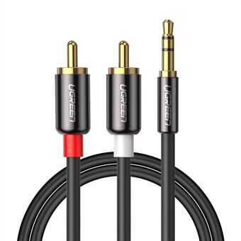 UGREEN 10583 1.5-Meter RCA Stereo Y Splitter Cable Cord 3.5mm to 2RCA Male Cable Audio Adapter for Smartphones/Speakers/Tablets/HDTV/MP3 Players