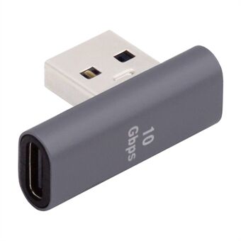 UC-067-LP Type-C Female 90 Degrees Left Angled to USB 3.0 Type-A Male Data Adapter for Laptop Desktop PC