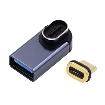 UC-028-AFL Magnetic Connector 10Gbps Type C Male to USB3.0 Female 90 Degree Low Profile Angled OTG Data Adapter