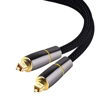 2m SPDIF 5.1 lydkanal optisk kabel 24K gullbelagt optisk lydlinje digital Toslink-ledning for Xbox, TV, Soundbar (gul Ring)