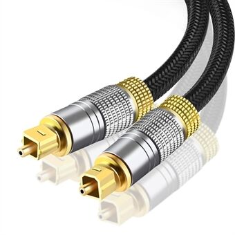 1m 24K gullbelagt kontakt Digital optisk lyd SPDIF-kabel DVD-TV-spillkonsoll Toslink nylonflettet linje (trådtype)