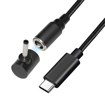 USB-C til 3,0x1,1 mm for Acer / Asus / LG / Samsung bærbar PC, 1,8m PD 100W hurtigladende bærbar adapter Metall 8-pinners kontakt Magnetisk absorpsjon Bøyebestandig DC-kabel