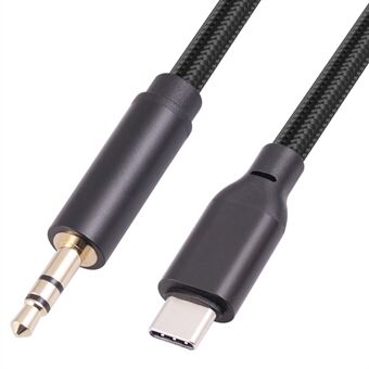 TY35bk Type-C til 3,5 mm Aux Jack-kabel Hodetelefon Audio HiFi Stereo Lydledning for MacBook iPad Huawei Type-C-enheter, 1m