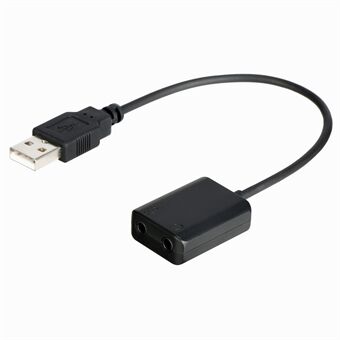BOYA BY-EA2L eksternt lydkort USB-adapter Desktop bærbar USB til 3,5 mm hodetelefon-/mikrofonkontakt